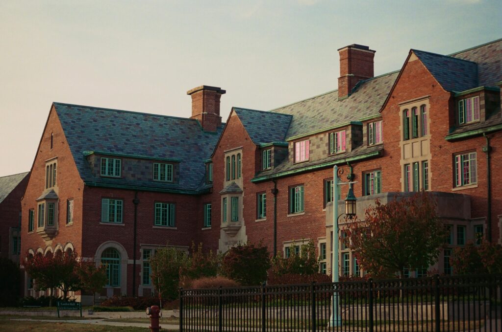 A classic 19th-century university building in East Lansing, Michigan reflecting collegiate architecture.